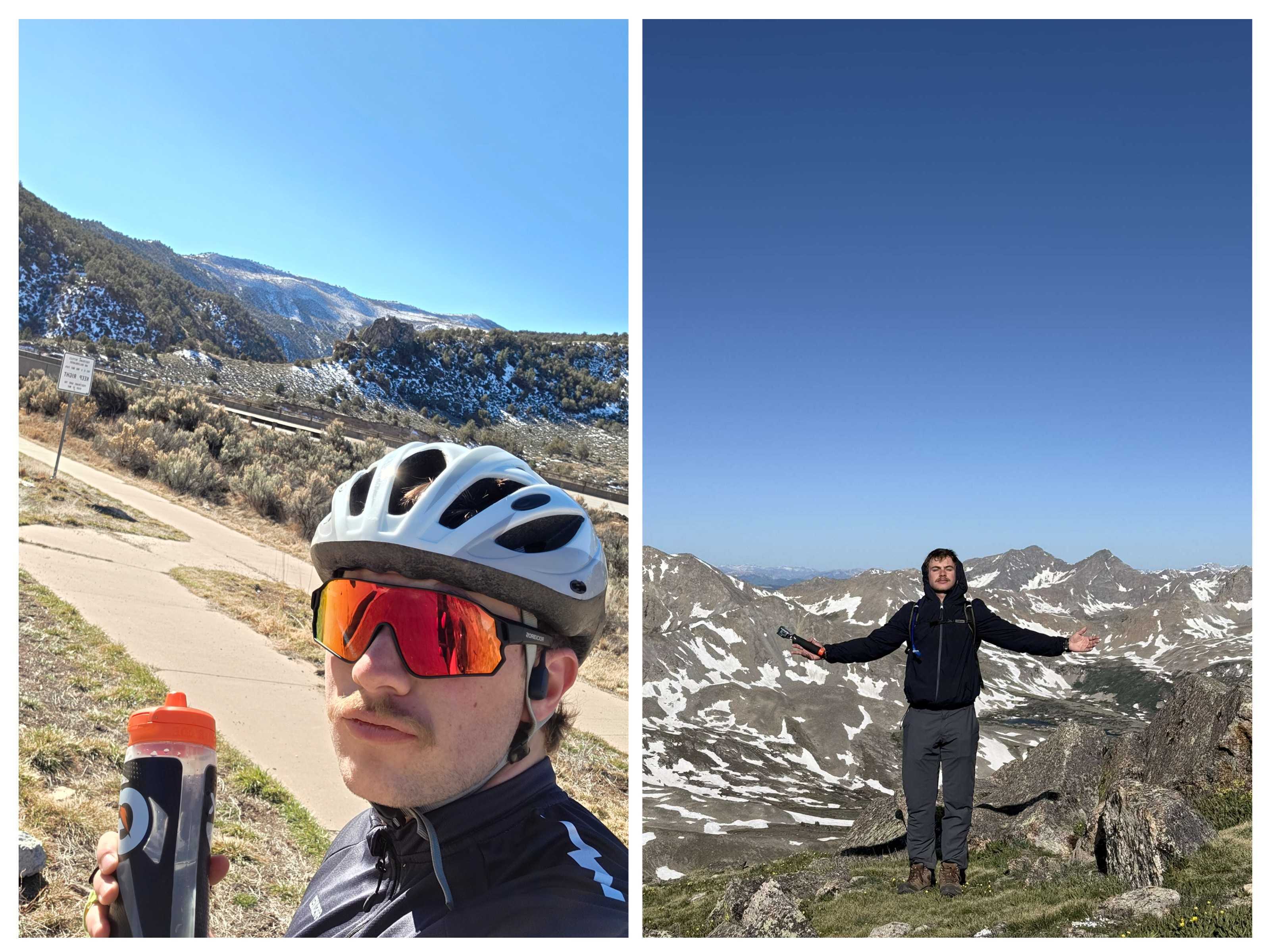 A collage of Spencer's outdoor activities